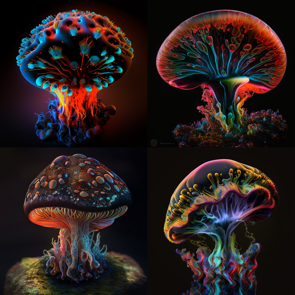 Alien mushroom - set of 4